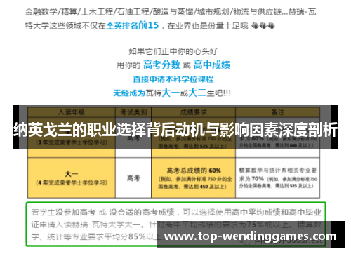 纳英戈兰的职业选择背后动机与影响因素深度剖析