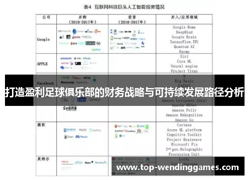 打造盈利足球俱乐部的财务战略与可持续发展路径分析